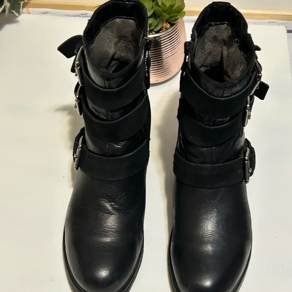 Women’s Black Buckle Ankle Boots - Picture 2 of 9